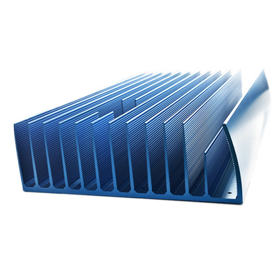 Width 450mm Aluminum Extruded Heat Sink For Electronics Equipment Anodizing Blue